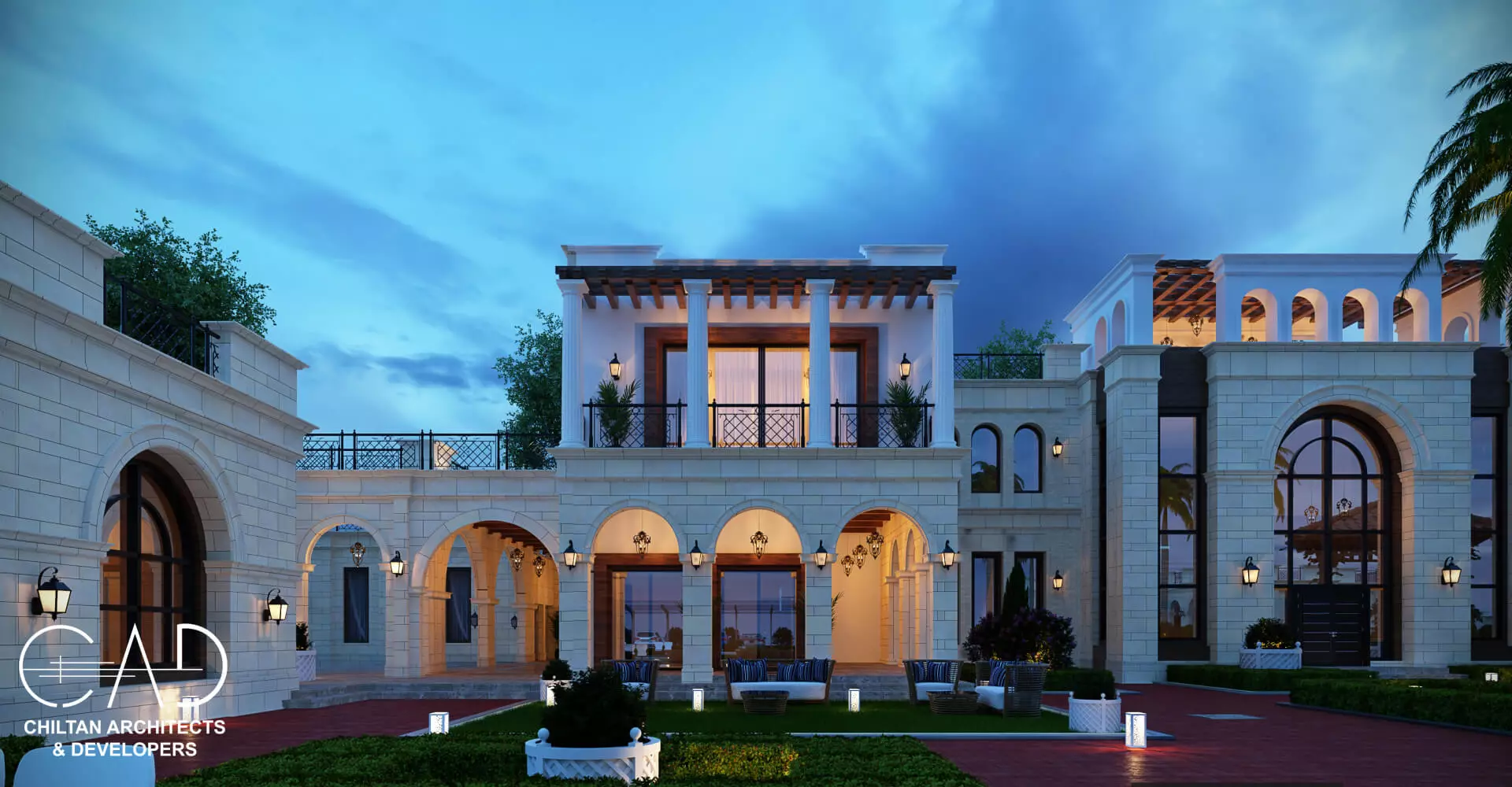 Modern Haveli Design Front Full View Peshawar Chiltan Architects And Developers Lahore